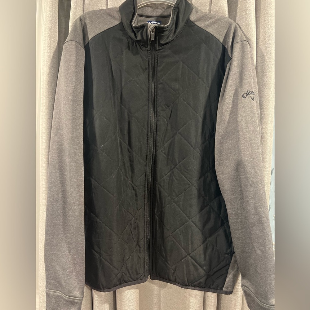 Men’s XL Callaway lightweight full zip. Two tone gray/ black.